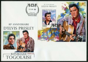 TOGO 2020  85h ANNIVERSARY  OF ELVIS PRESLEY  SOUVENIR SHEET FIRST DAY COVER