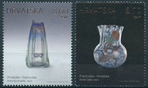 Croatia 2018 MNH Ceramics Glass JIS France Emile Galle 2v Set Art Stamps