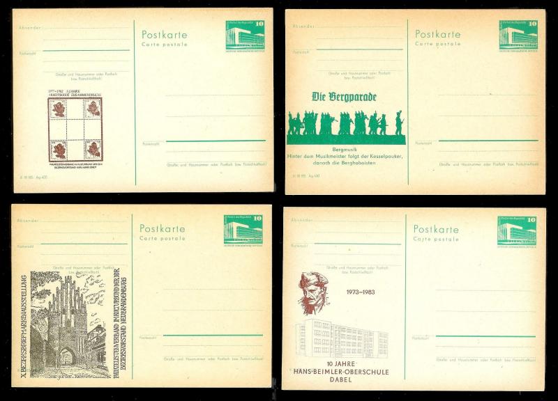 EAST GERMANY - DDR (48) Unused Cacheted Postal Cards Various Events ALL MNH