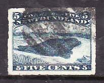 Newfoundland-Sc#40- id18-used 5c blue Harp seal-1876-