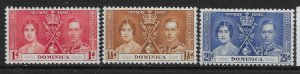 DOMINICA SG96/8 1937 CORONATION SET MTD MINT