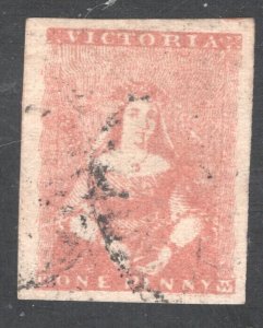 Victoria SC #1e  Used,  XF,  Four Large Margins, Rare, CV $2100.00 ...   6920160