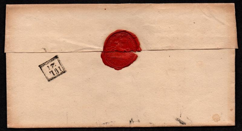 $German Stampless Cover, Hamburg-Braunschweig, 1832, reverse box date