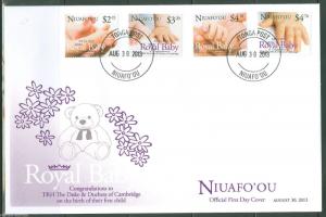 NIUAFO'OU 2013 BIRTH OF PRINCE GEORGE SET OF FOUR  FIRST DAY COVER