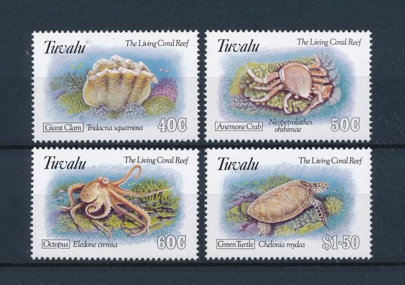 [48052] Tuvalu 1993 Marine life Crab Octopus Turtle MNH