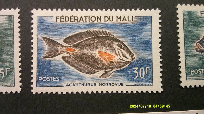 Mali 1960 FISH Scott# 2-8 Complete Mint VF-XF Light Hinge