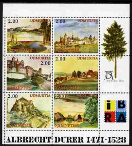 UDMURTIA - 1999 - Albrecht Durer - Perf 6v Sheet-Mint Never Hinged-Private Issue