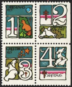 WX250 Christmas Seal Block of Four (1973) MNH