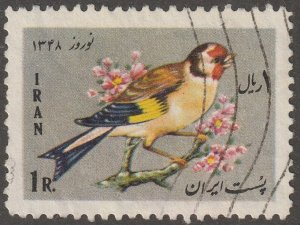 Persia,  stamp, Scott#1505,  used, hinged,  1r,  bird,