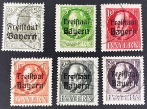 Bavaria, Scott #176,194,196-197,199,205, F-VF used, some creases