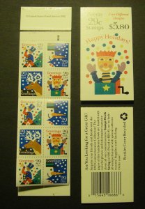 BK212, Scott 2798a & b, 29c Christmas, #111111, MNH Complete Booklet