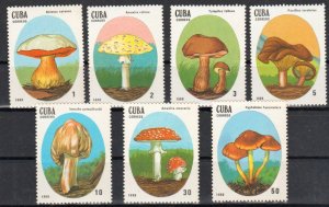 CUBA Sc# 3000-3006  MUSHROOMS Cpl set of 7 stamps 1988  MNH mint