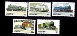 Lesotho 453-57 MNH 1984 Locomotives (an3659)