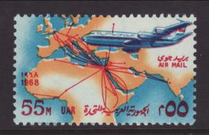 Egypt C121 Airplane Map MNH VF