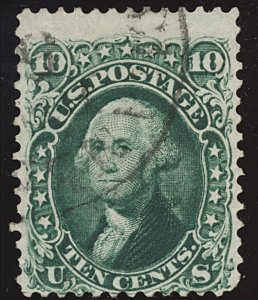 US 68a 10c 1861 George Washington VG used town cancel