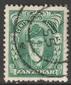 Zanzibar Scott 235 - SG344, 1952 Sultan 30c used