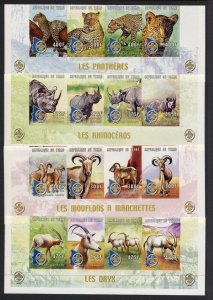 1999 Chad Scouts animals 12 strips of 4 IMPERF