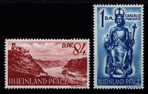 Germany [French Zone] Rheinland 1948 Value in ‘DPF’, Part Set [Unused]