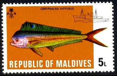 Fish, Dolphinfish, Maldives Islds stamp SC#439 MNH