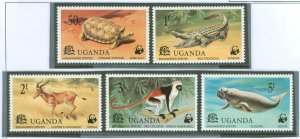 Uganda #176-180 Mint (NH)  (Wildlife)
