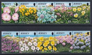 Jersey 717-726a Flowers MNH VF