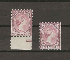 FALKLAND ISLANDS  1885/91 SG 25, 26 MNH