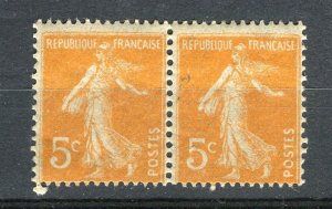 FRANCE; 1920 early Sower issue fine MINT MNH unmounted Shade of 5c. Pair