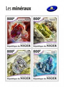 Niger - 2018 Minerals on Stamps - 4 Stamp Sheet - NIG18517a