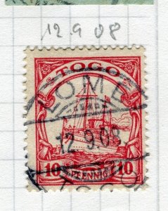 GERMAN COLONIES TOGO; 1900s early Yacht type POSTMARK value, LOME