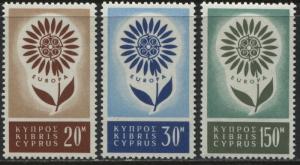 Cyprus 1964 Europa set of 3 mint o.g.