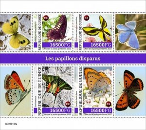 Guinea - 2022 Extinct Butterflies, Birdwing, Copper - 4 Stamp Sheet - GU220108a