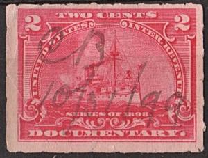 R164 2¢ Documentary Stamp (1898) Used