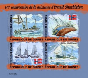 GUINEA - 2019 - Ernest Shackleton - Perf 4v Sheet - Mint Never Hinged