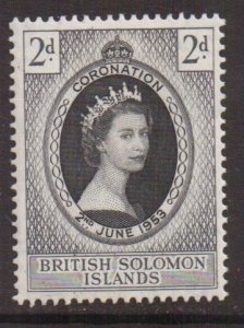 Solomon Islands  #88   MH  1953  coronation issue
