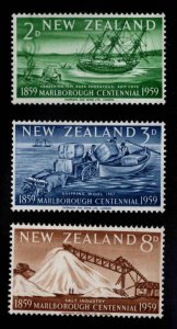 New Zealand Scott 327-329 MNH** 1959 Marlborough Province set