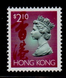 Hong Kong Sc 647 1995 $2.10 claret  QE II stamp mint NH