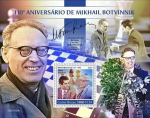 Guinea-Bissau - 2021 Chess Champ Mikhail Botvinnik - Souvenir Sheet - GB210229b