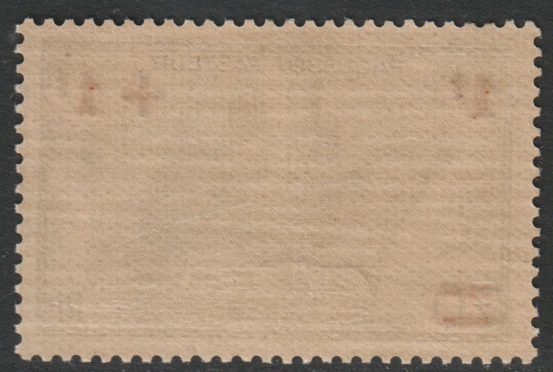 France Scott B114 - SG707, 1941 Seamen's Relief Fund 1f + 1f on 70c MH*