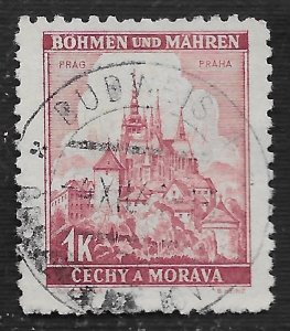 Czechoslovakia - Bohemia and Moravia #30 1k Cathedral at Prague