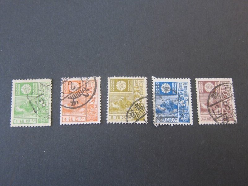Japan 1930 Sc 171,2,4,75a,76 FU