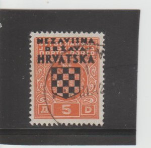 Croatia  Scott#  J4  Used  (1941 Postage Due)