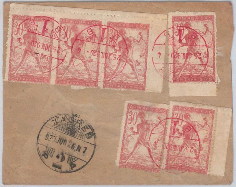 55978 -   YUGOSLAVIA -  POSTAL HISTORY:  COVER with RED ZAGREB postmark  1916