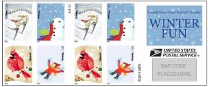 US 4940d Holiday Winter Fun imperf NDC booklet (20 stamps) MNH 2014
