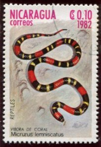 1195, C1034-C1037 Nicaragua - Reptiles, used set of 5