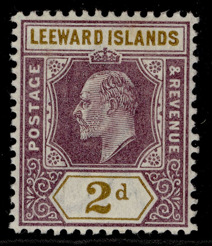 LEEWARD ISLANDS EDVII SG22, 2d dull purple & ochre, M MINT.