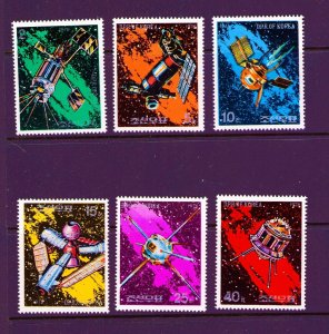 Korea D.P.R.  Mint Scott #1446-51 Space Satellites 1976