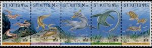 St Kitts 373 MNH Marine Dinosaurs, o/p