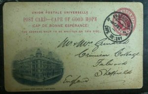 1900 Cape Of Good Hope South Africa Stationary Postcard Cover To England