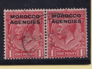 1907 MOROCCO- SG:32 - KEV1I - Id SCARLET USED PAIR 