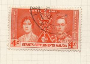 Malaya Straights Settlements 1937 Early Issue Fine Used 4c. 280851